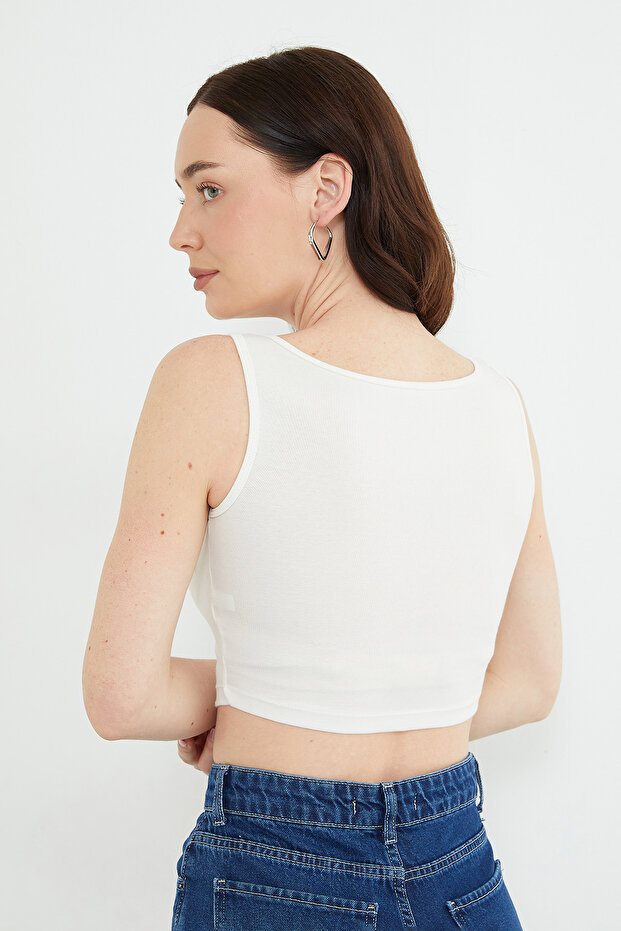 Basic Double Zipper Covered Blouse - 8