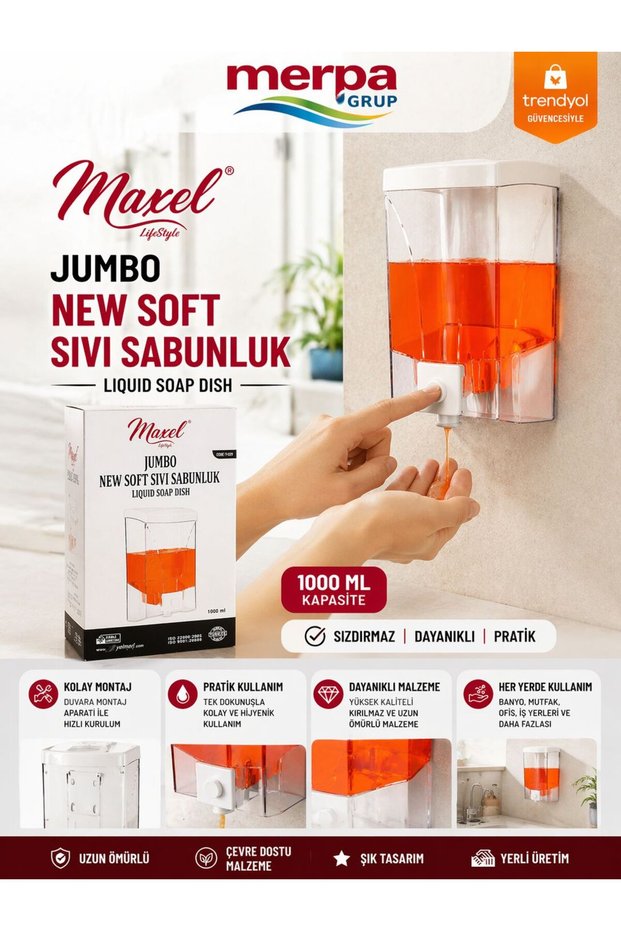 Liquid Soap Dispenser | Liquid Soap Dispenser | 1000 ml | Transparent | | Merpa Group