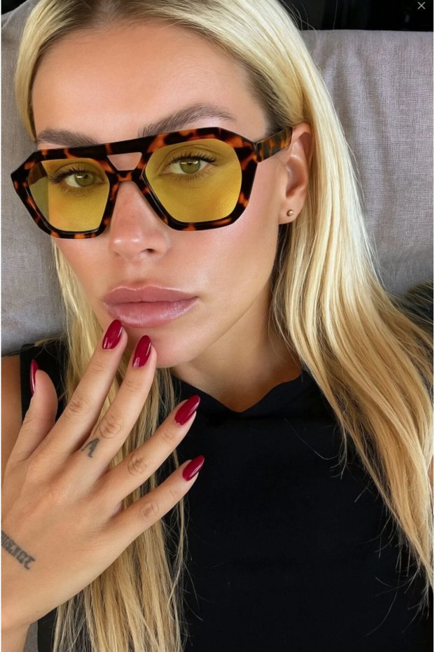 Women's Sunglasses Geometric Frame Uv400 Glass 55 Ekartman
