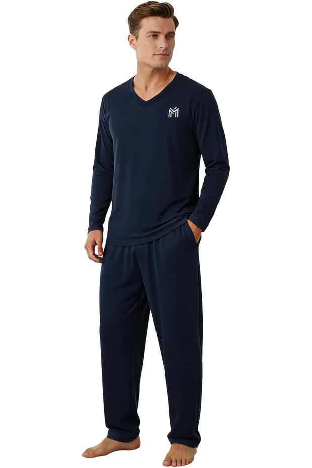 Mens Loungewear Sets Pajamas Set Family Night Soft Sleepwear Wear Nightshirt Breathable Lounge at Ho