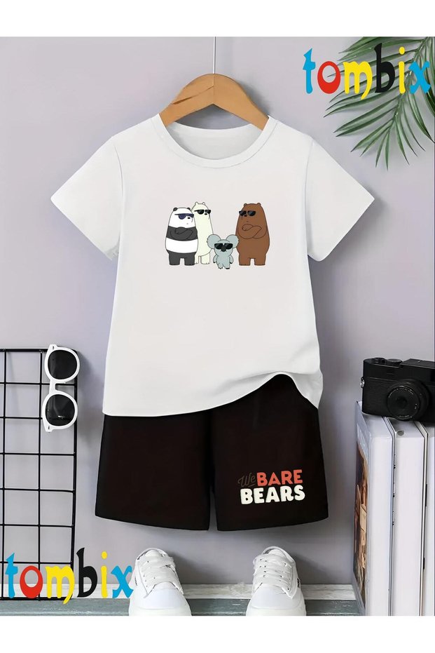 4Glasses Printed T-Shirt Shorts Summer Children's Set