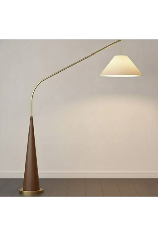Locana Contemporary Arc Floor Lamp with Metal Cone Base – Elegant Modern Lighting