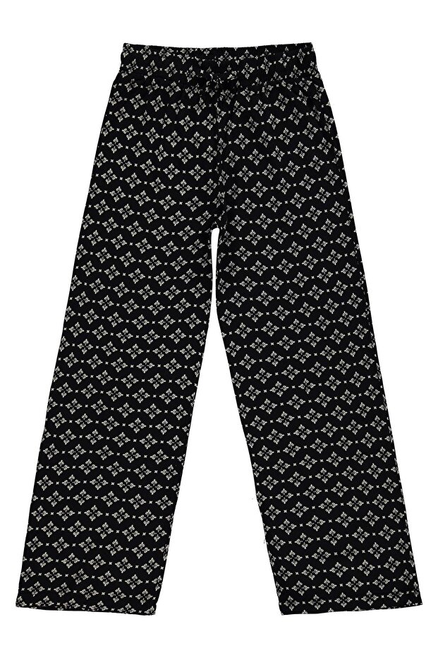 Ethnic Patterned Pants for Ages 10-13 - Black