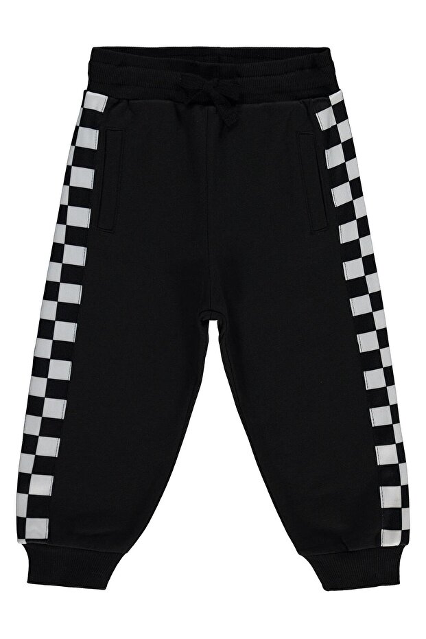 Dama Striped Sweatpants for Ages 2-5 - Black