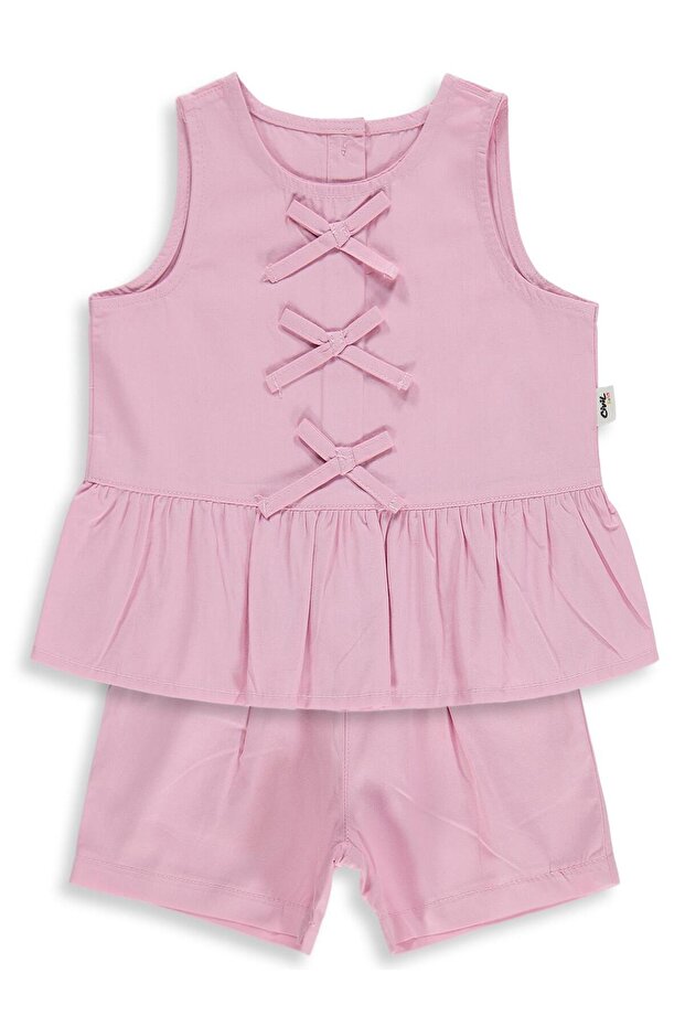 Floral Embroidered 6-18 Months Set - Pink