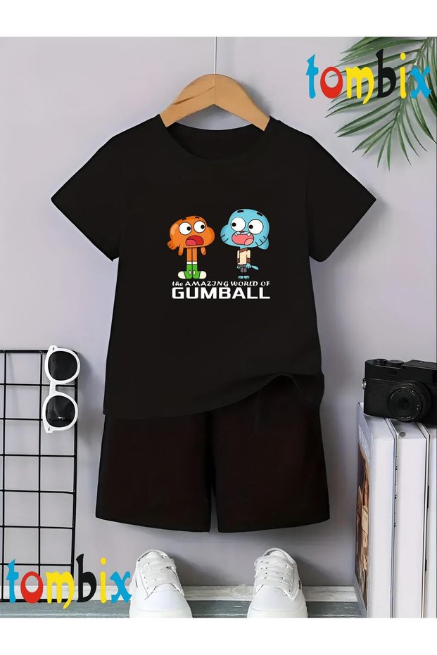 Eskigummbal Printed T-Shirt Shorts Summer Children's Set