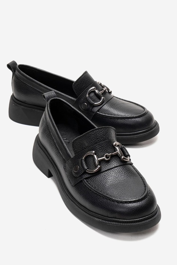 Emma Women's Genuine Leather Loafer Black