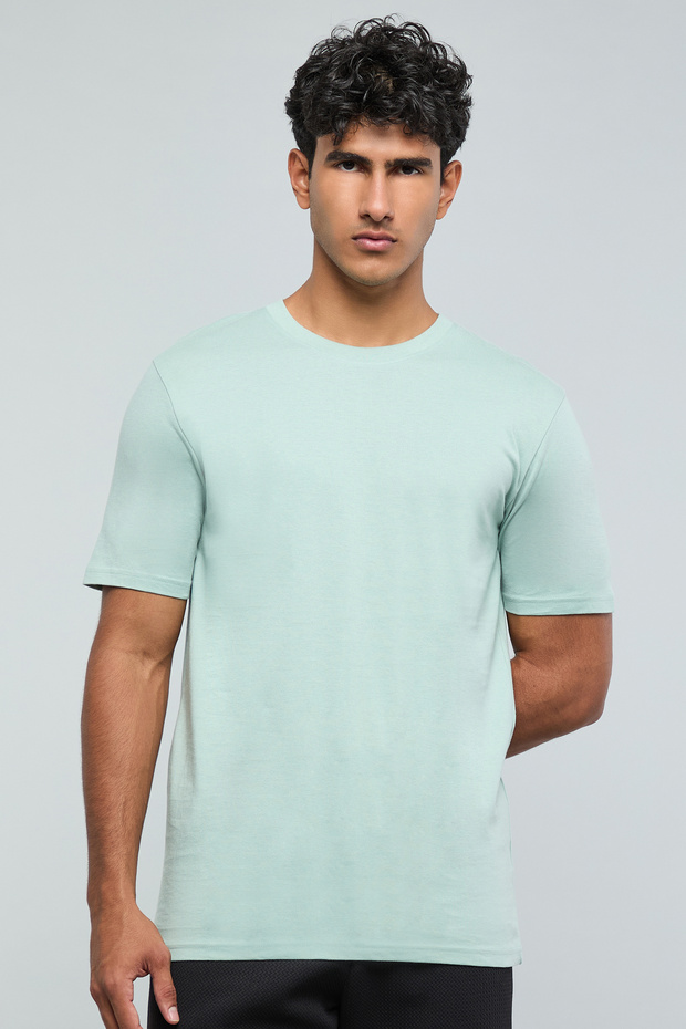 Solid T-Shirt with Crew Neck and Short Sleeves