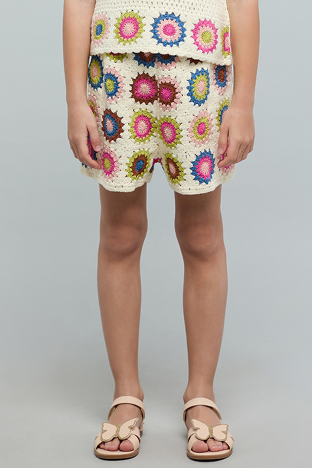 Crochet Shorts with Elastic Waist