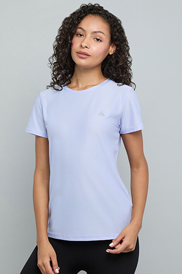 Logo Detail Active T-Shirt with Crew Neck and Short Sleeves