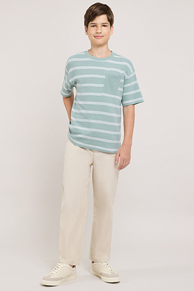 Solid Straight Fit Pants With Drawstring Waist - 3
