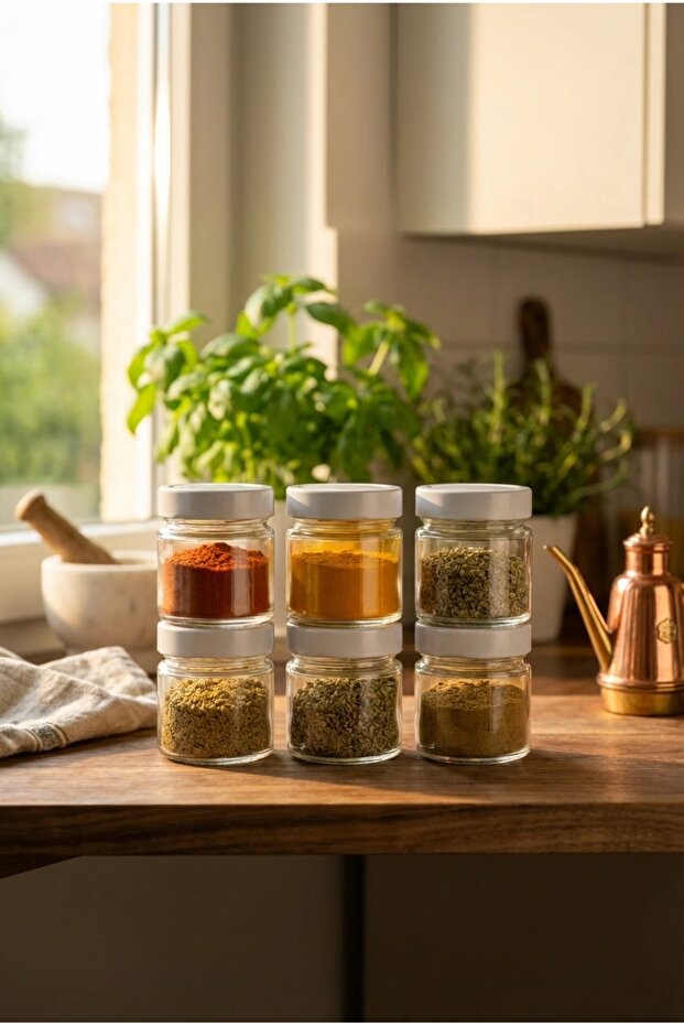 Glass Jar with White Lid Transparent Glass Storage Jar 255 Cc Small Size