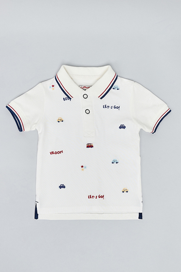 Embroidered Polo T-Shirt with Short Sleeves