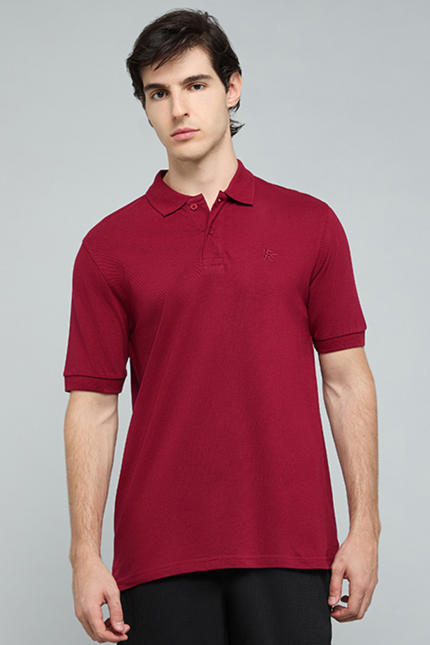 Solid Polo T-Shirt with Short Sleeves