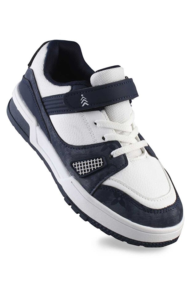 Sneaker Shoes With Velcro Closure - Blue