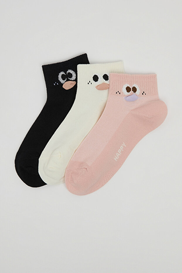 3 Pack Patterned Ankle Socks - 1