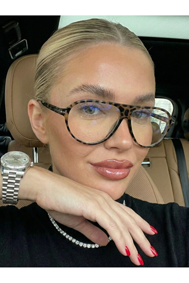 نظارات نسائية زرقاء اللون للحماية من الضوء، إطار خفيف الوزن 58 EKARTMAN