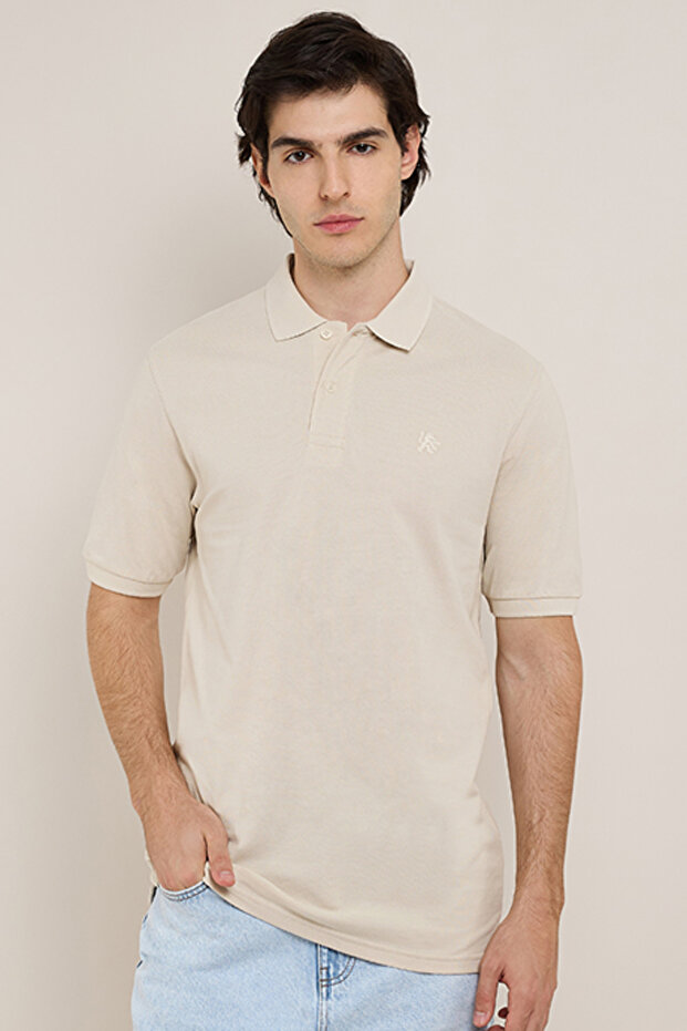 Solid Polo T-Shirt with Short Sleeves