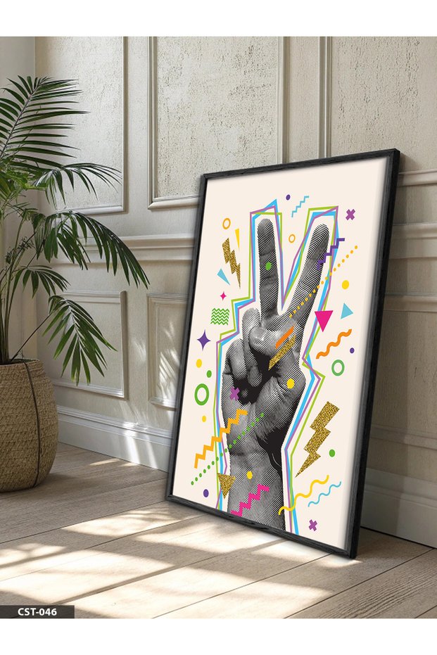 Barış One Piece Black Wooden Framed Painting