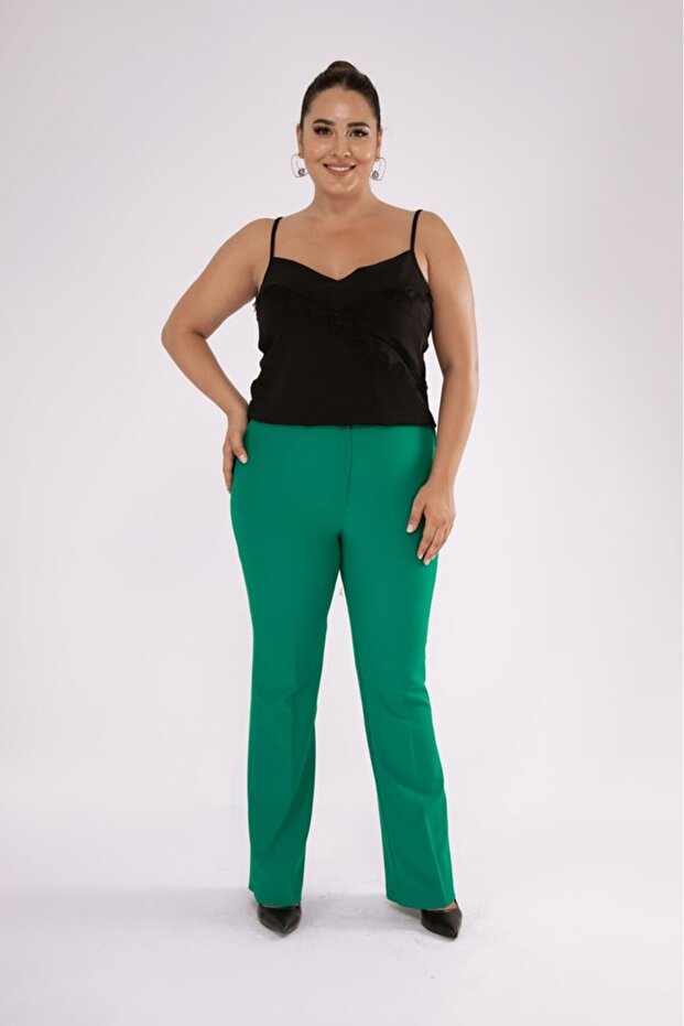 Women's Plus Size Women's Pocket Trousers Green