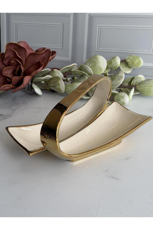 Serving Presentation Plate 2-Compartment Rectangular Dream Gold - 5