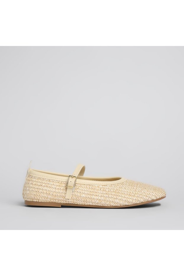 Straw Yellow Women's Ballerinas