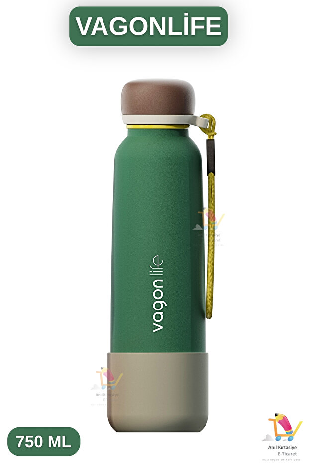750 ml Vibrant Colors Stainless Steel Thermos with Wrist Strap