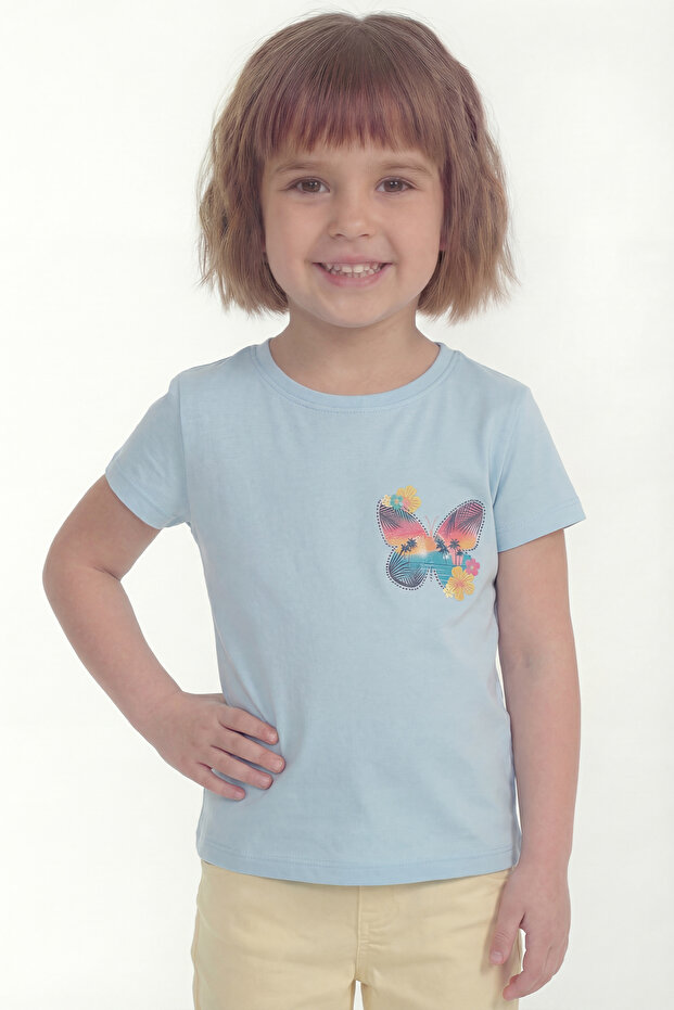 Girl's T-Shirt Short Sleeve Printed B12