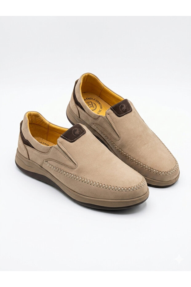 Orthopedic insole genuine leather extra comfortable men's casual shoes