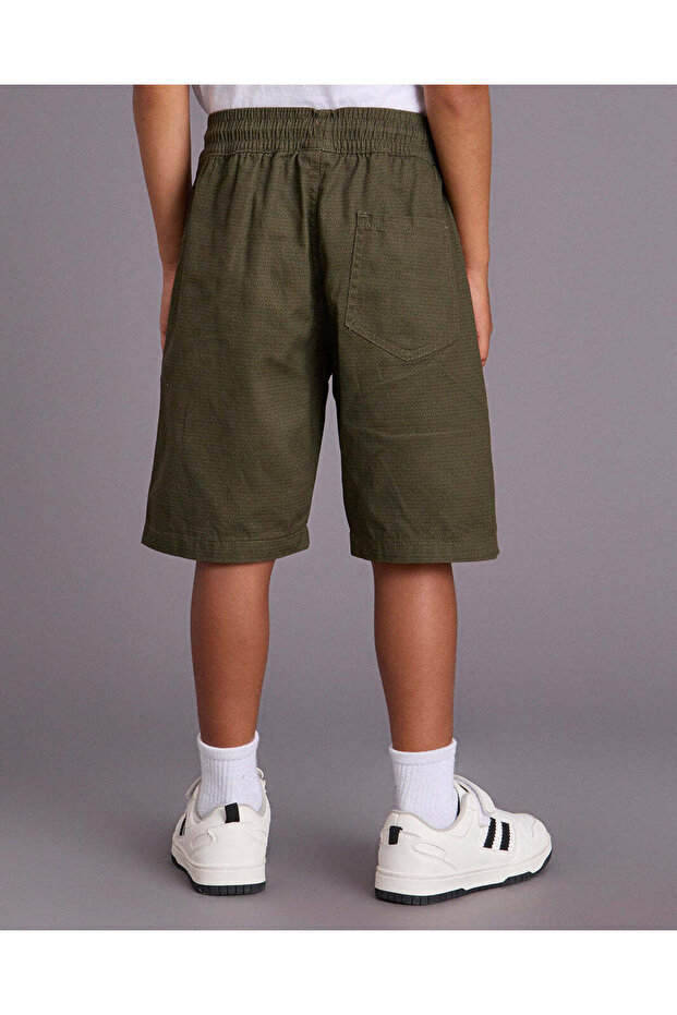 Boys Olive Pull On Bermudas - 3