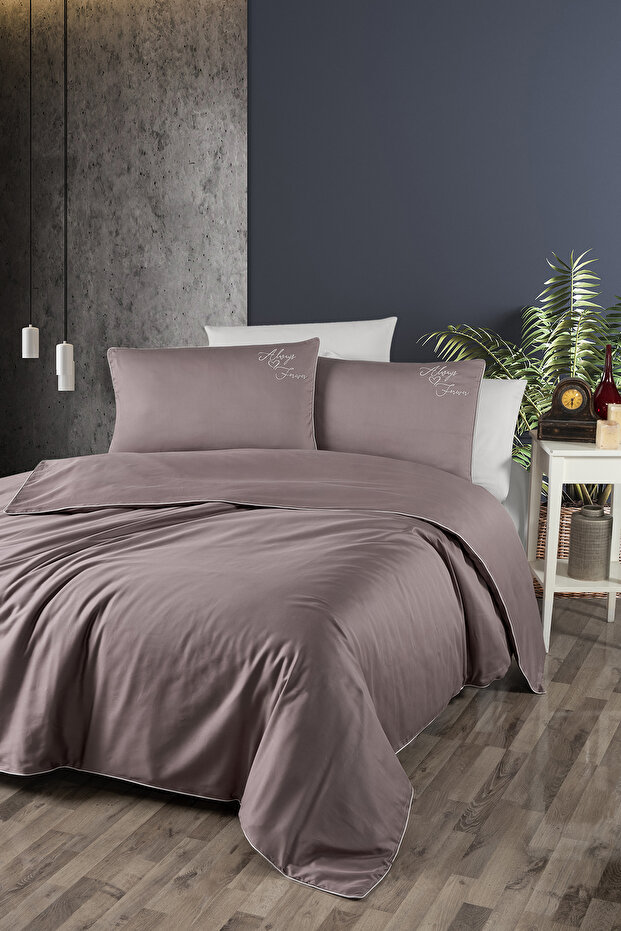 Timeless 100% Cotton 200 Tc (80 Thread) Deluxe Satin Double Duvet Cover Set