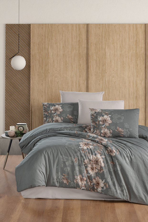 طقم غطاء لحاف مزدوج من Annabel مصنوع من القطن بنسبة 100%، 150 TC (60 خيطًا) من نوع Ranforce