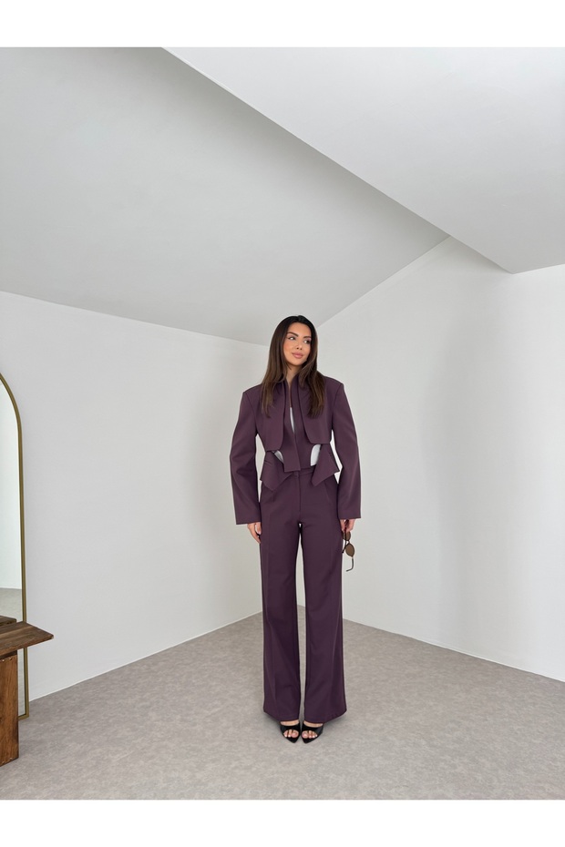 Pieced Jacket and Pants Set - 3