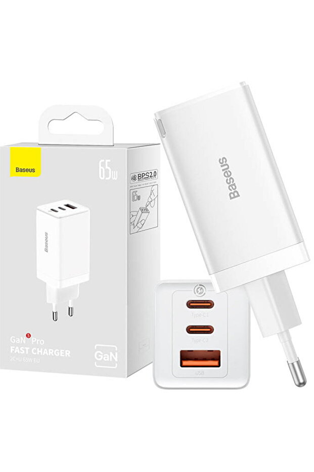 Încărcător GaN5 Pro 2xUSB-C + USB, 65W (alb) - 1