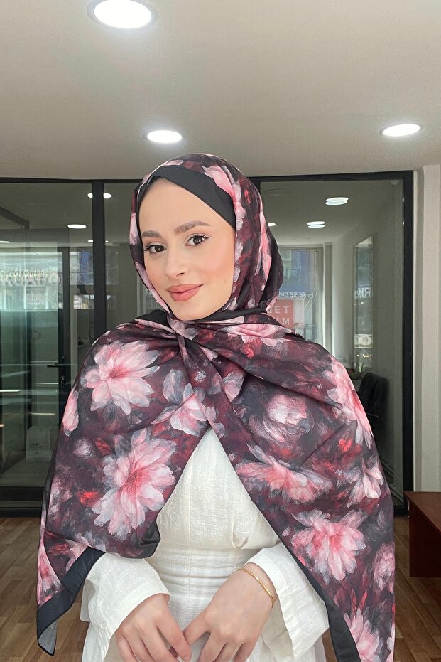 Flower Pattern Soft Cotton Shawl