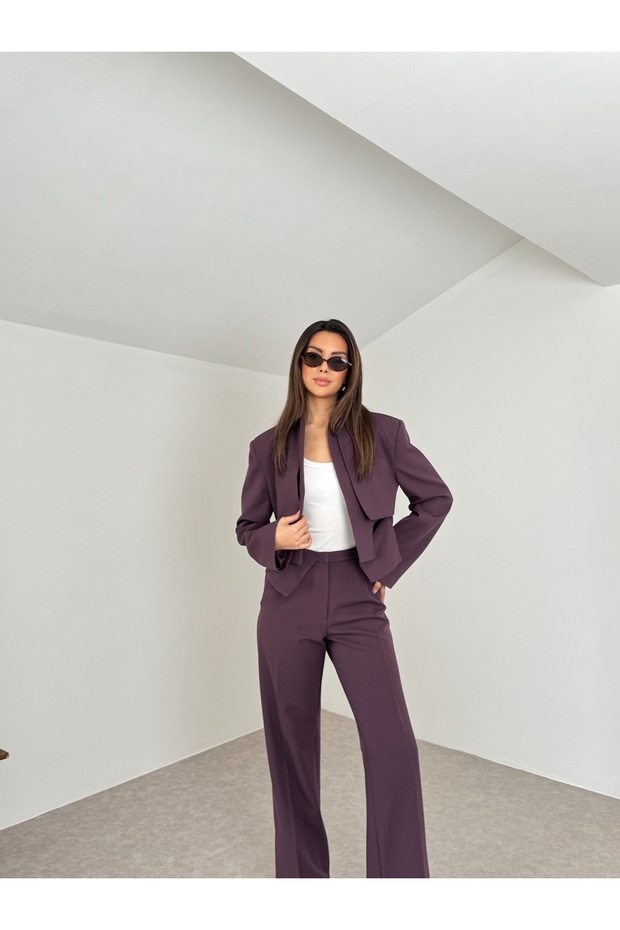 Pieced Jacket and Pants Set - 4