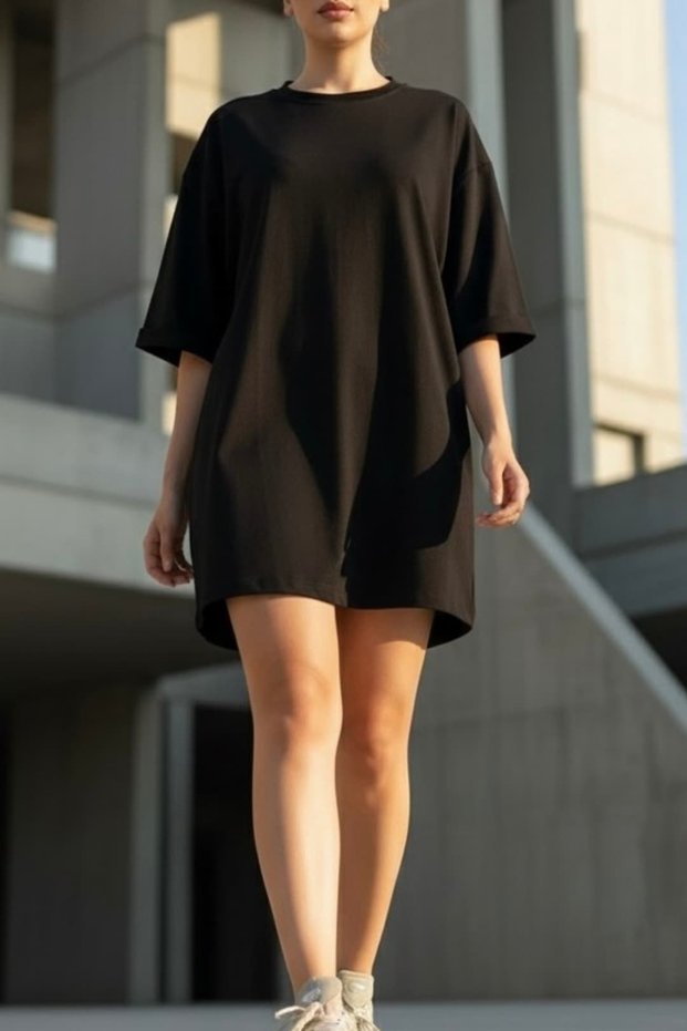 Soft Basic Dress with Side Pockets