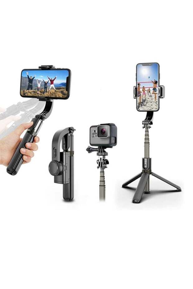 Selfie Stick Gimbal Stabilizer, 360° Rotation Tripod with Wireless Remote, Portable Phone Holder, A