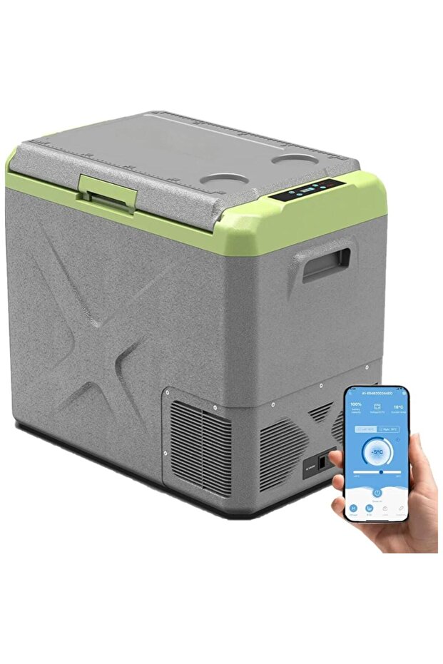 Portable 50L Car Refrigerator & Freezer with Two-Way Detachable Lid and Fast Cooling