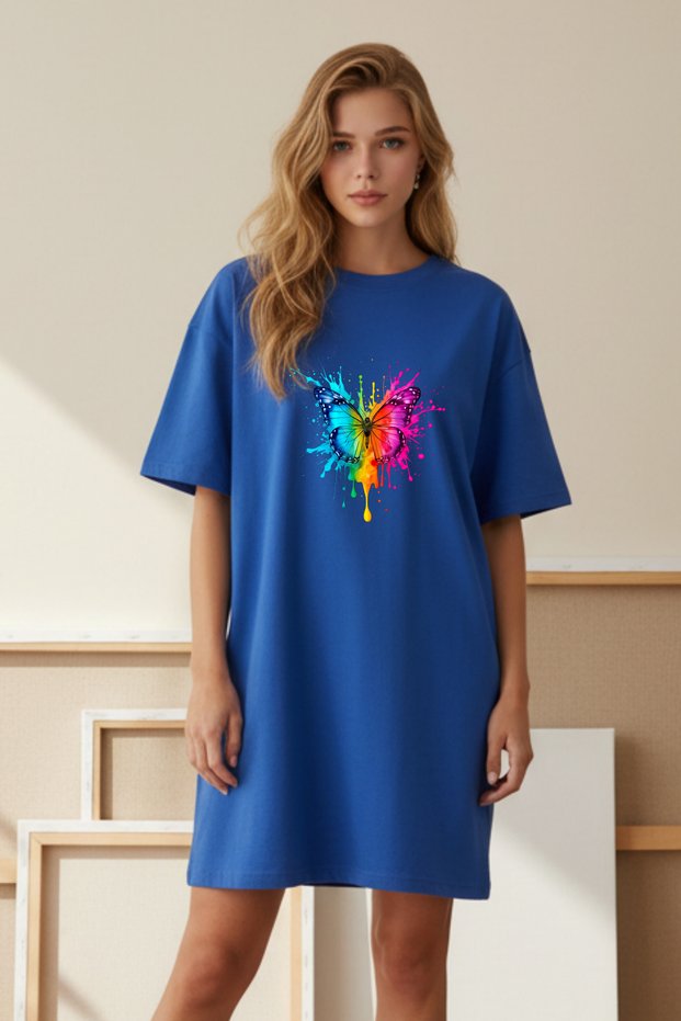 Women's Short Sleeve Crew Neck T-Shirt Dress Nightgown