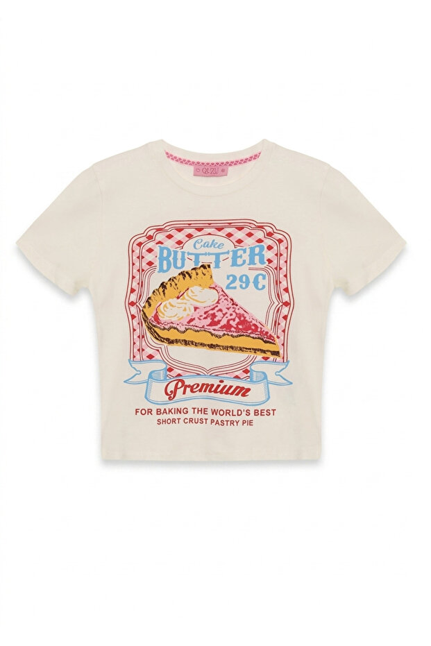 Women's Front Printed Crop T-Shirt