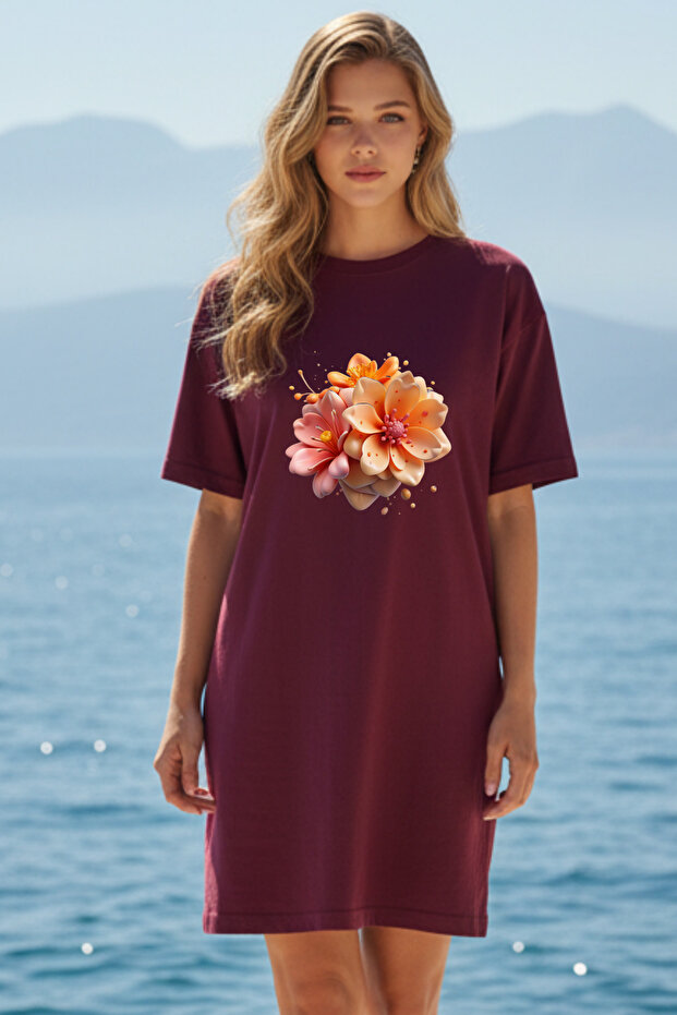 Women's Short Sleeve Crew Neck Dress Nightgown