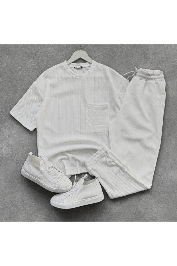 Corduroy T-Shirt and Sweatpants Set 2-Piece Set Full Fit
