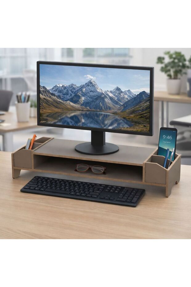 Monitor Riser Organizer Ergonomic Design - 3