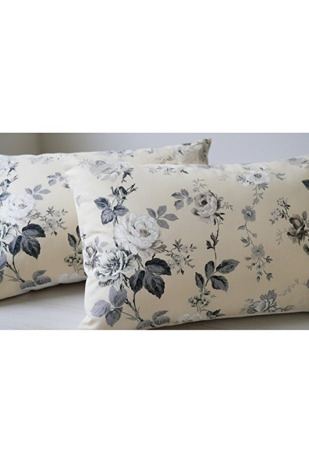 100% Cotton Floral Patterned Pillowcase Set 50X70 cm (2 Pieces) – Stylish and Natural Comfort