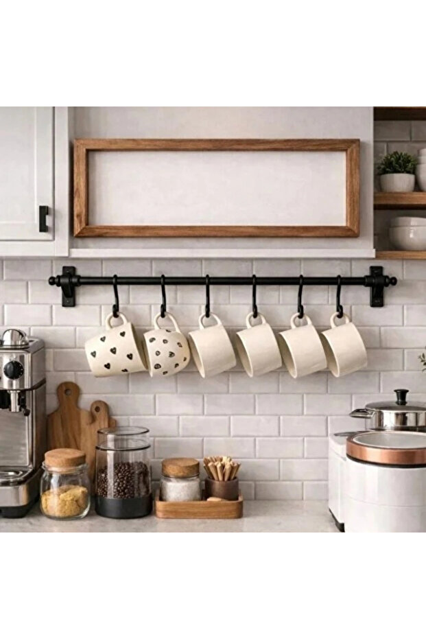 Adhesive Hanger with 8 Hooks
