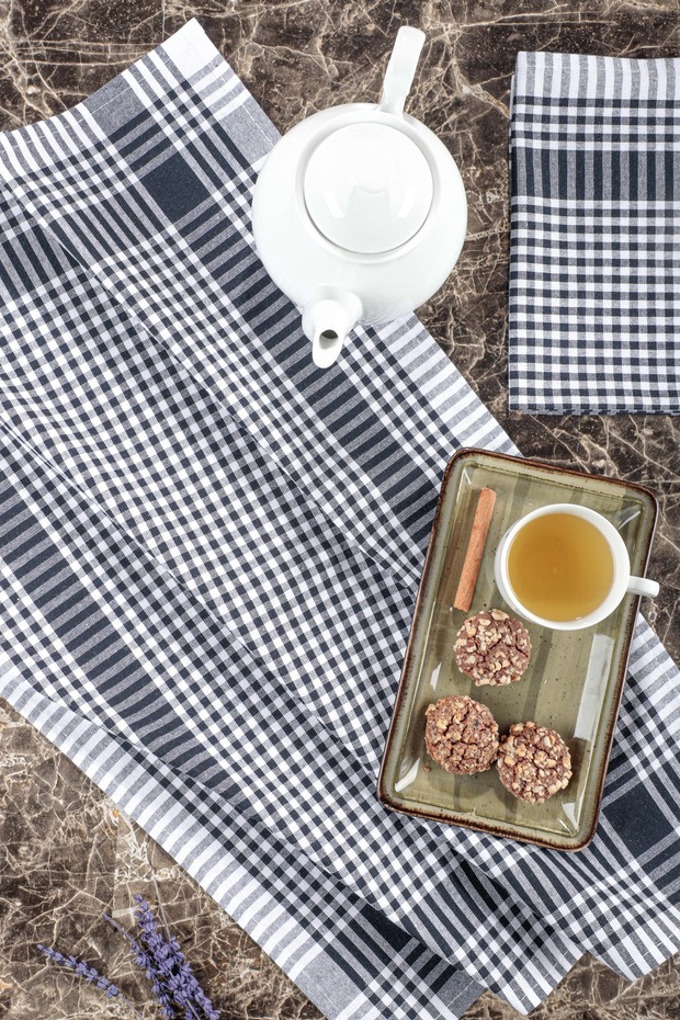 100% Cotton Gingham Patterned Kitchen Drying Cloth Set - 40X60 cm - 2 Pieces