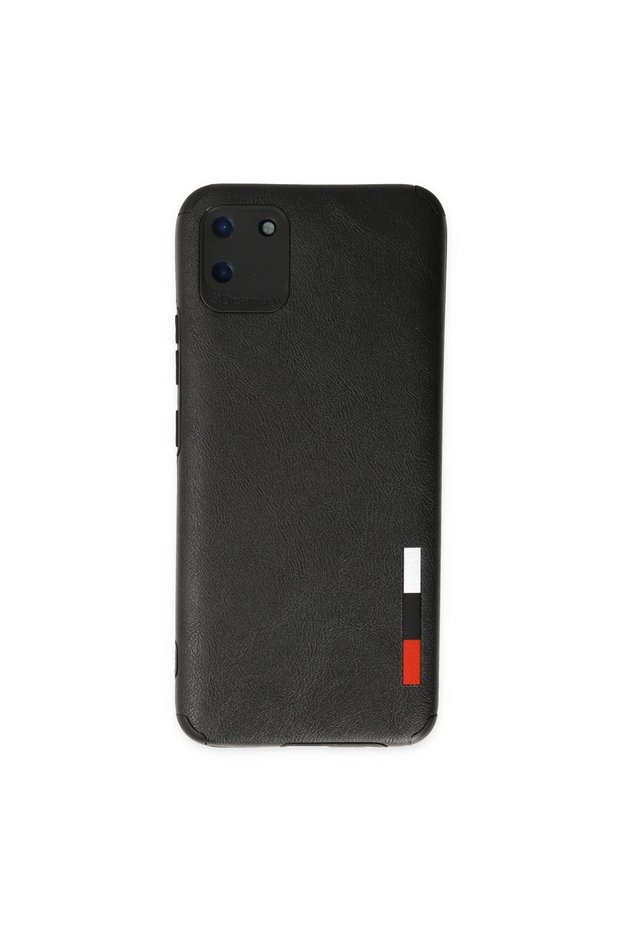 جراب Realme C11 مصنوع من الجلد والسيليكون - أسود