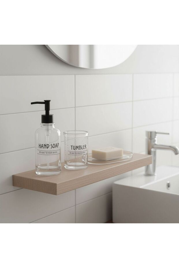 Adelyn Glass Minimalistic Bath Set/3 Clear 19X10X2Cm