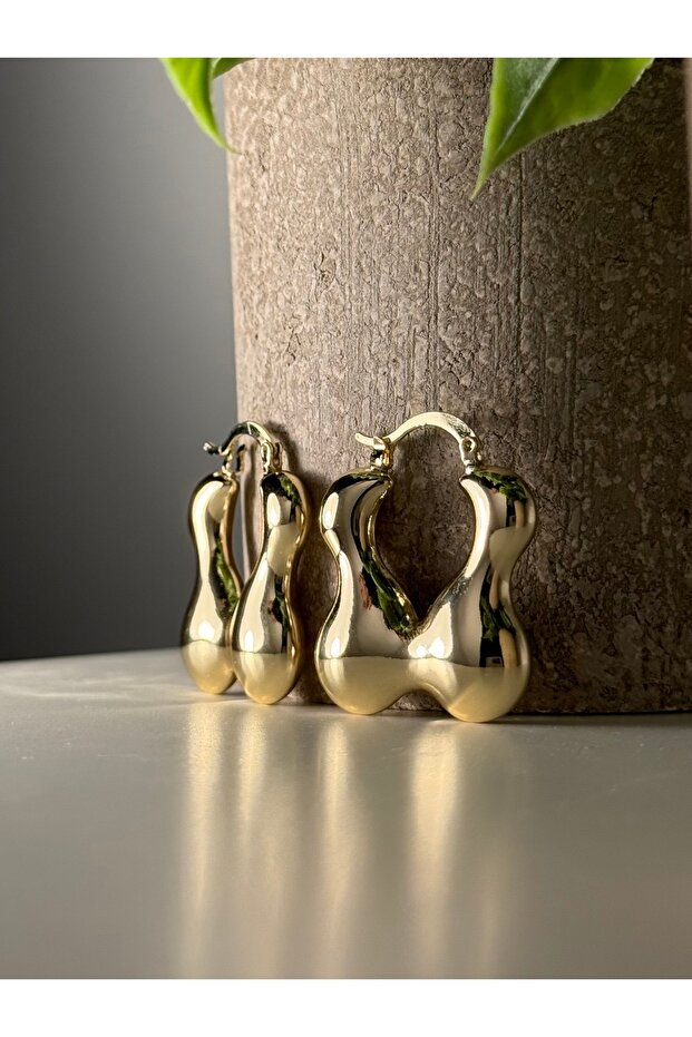 Silver Dalgalı Tasarım Küpe